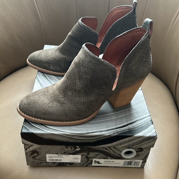 Khaki Snake Print Ankle Boots - Picture 3 of 9